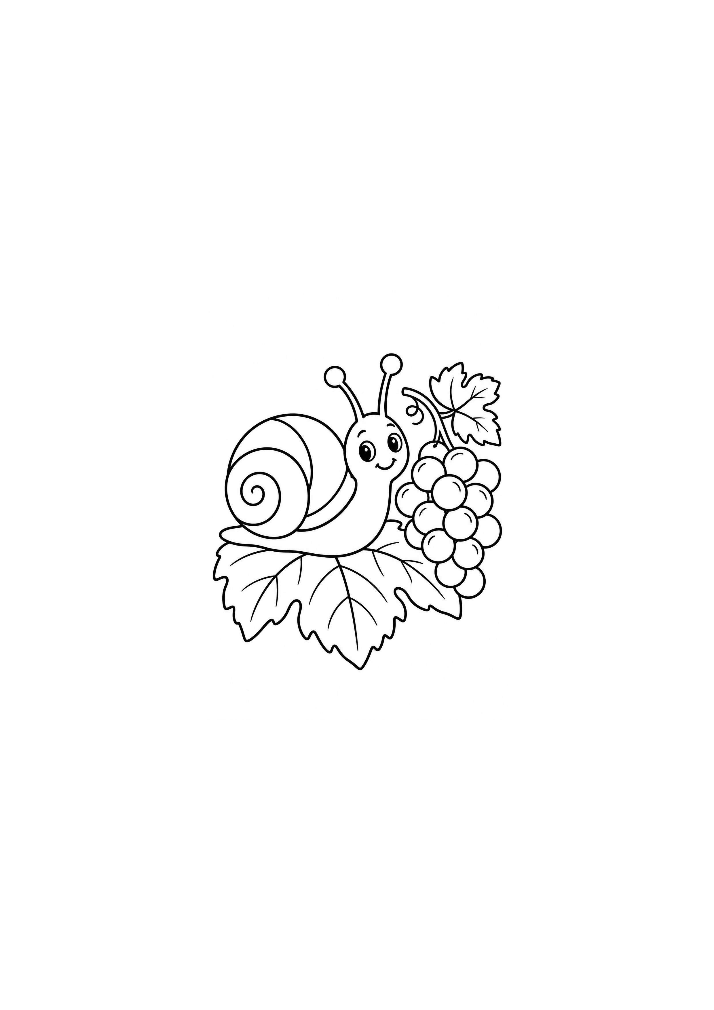 Caracol na folha de videira