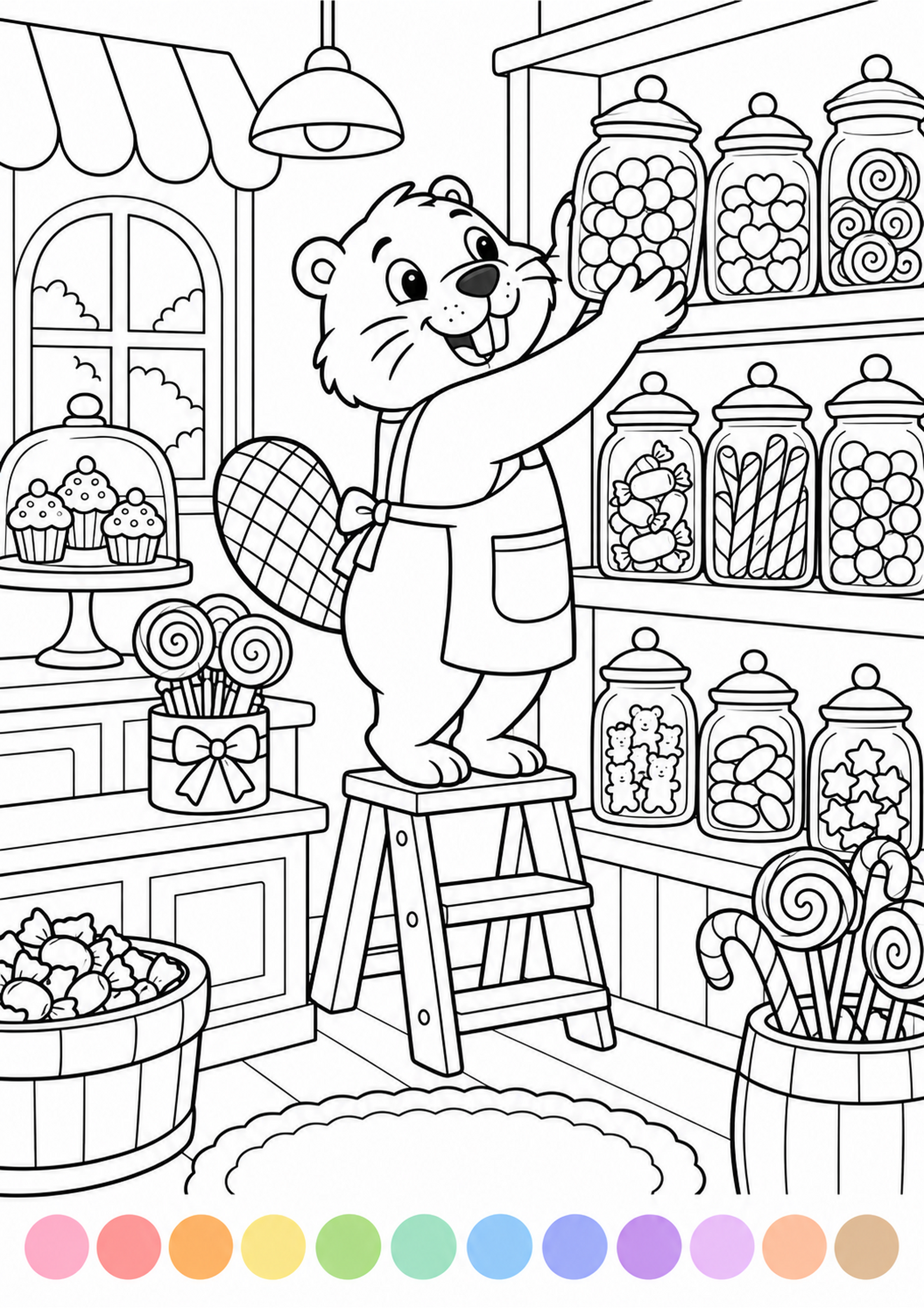 Castor organiza prateleira
