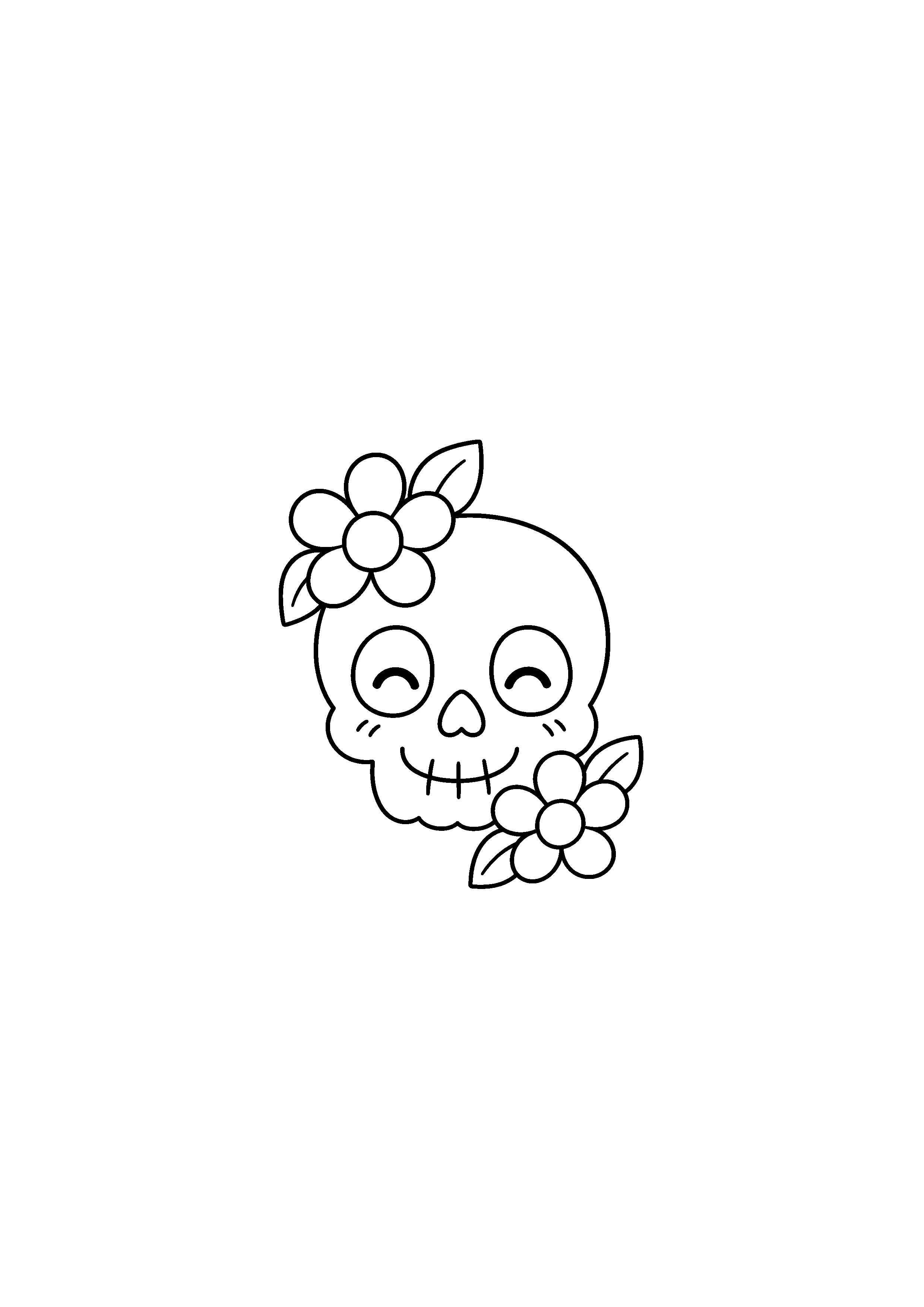Caveira com flores