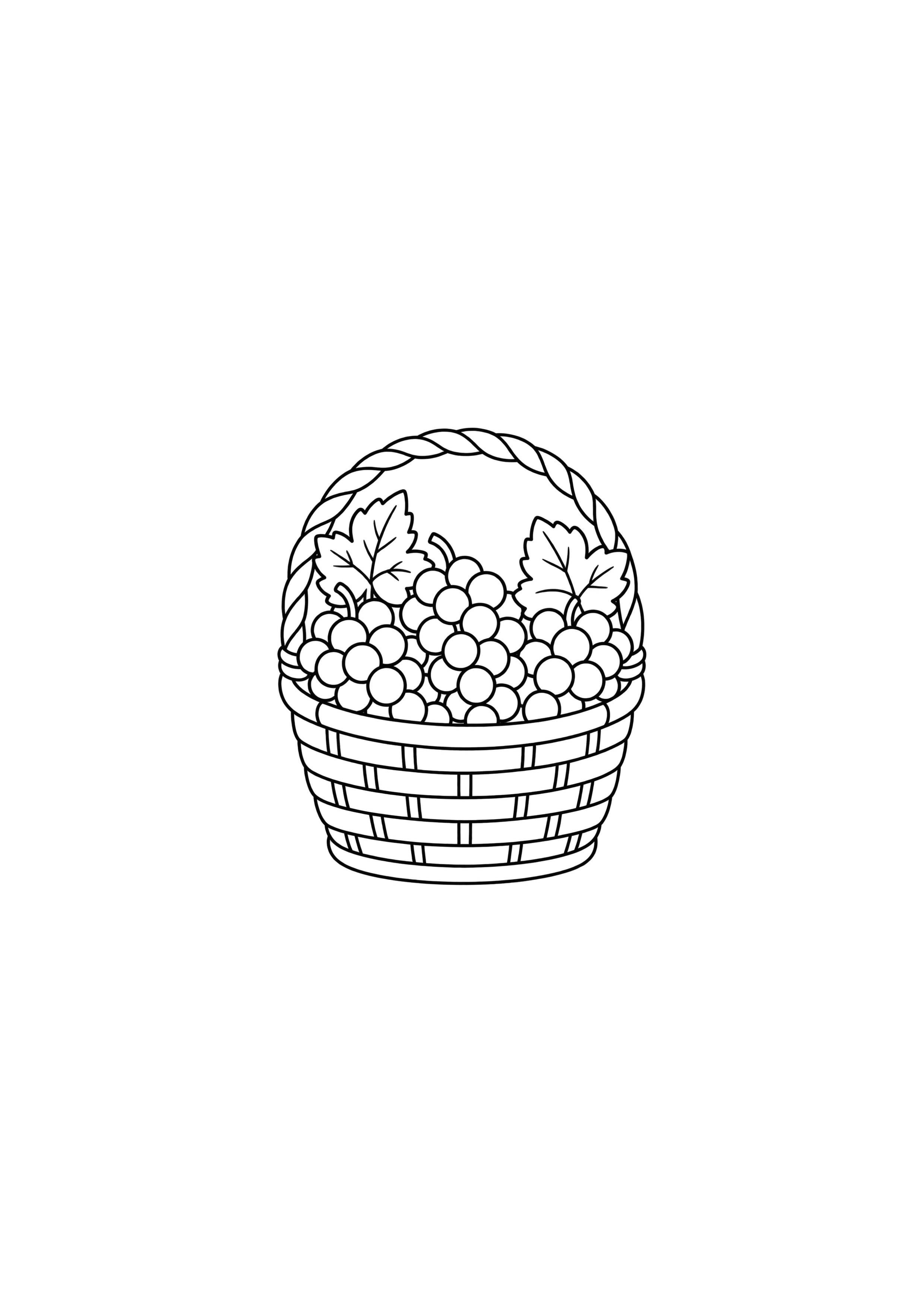 Cesto grande cheio de uvas
