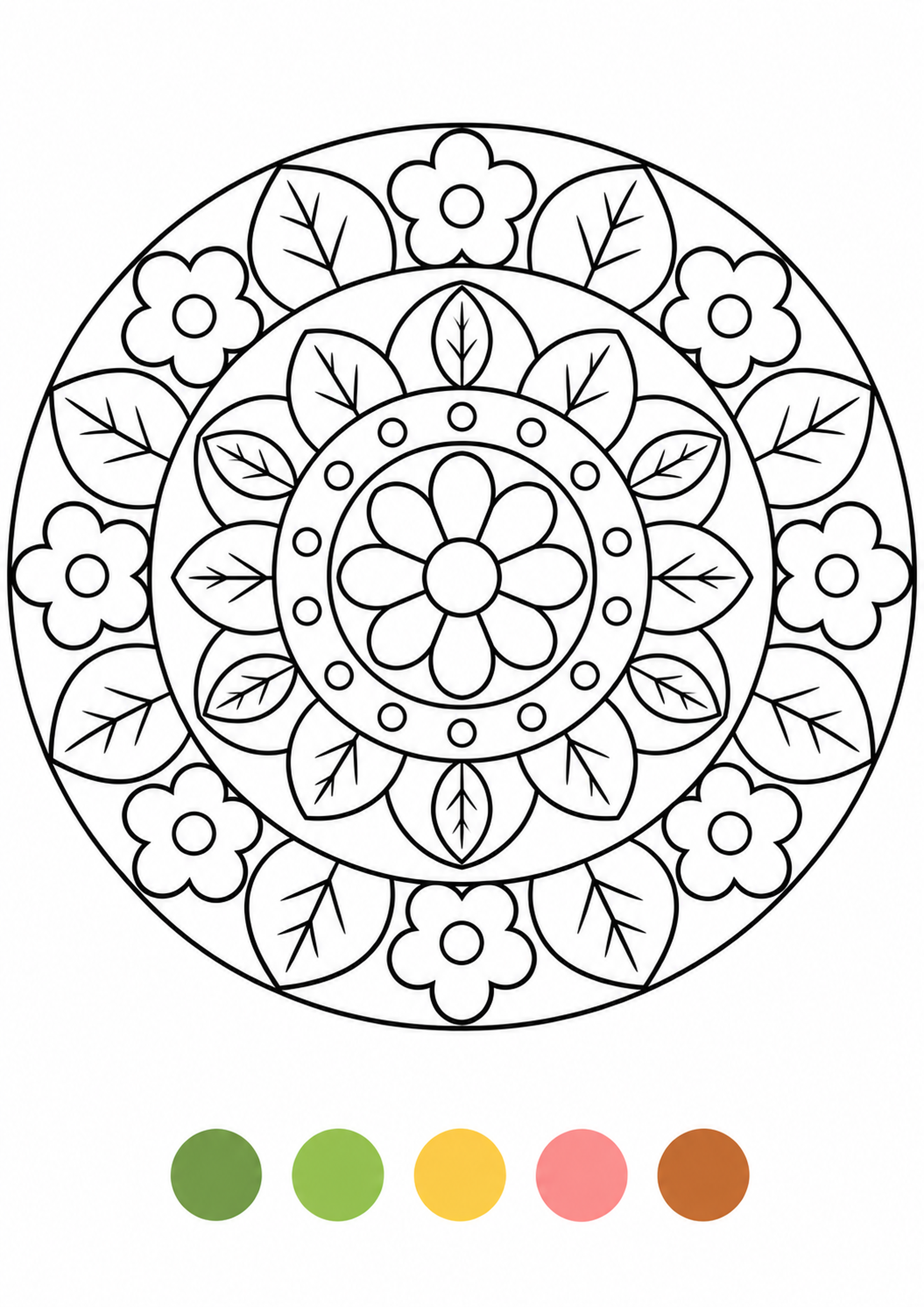 Flores arredondadas e folhas