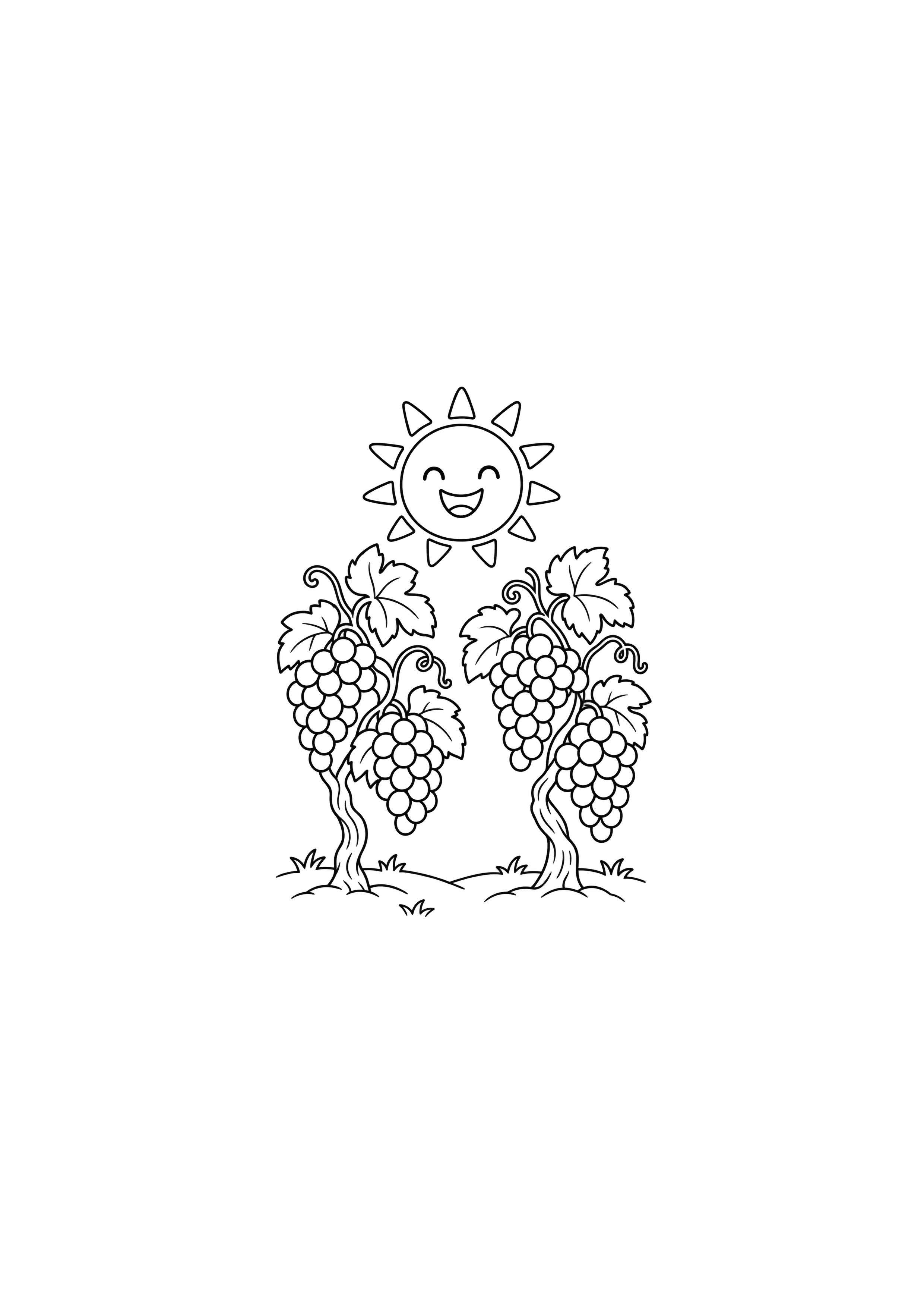 Sol sobre duas videiras